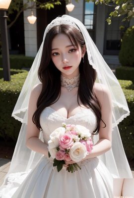 AI生成美女~傳統婚紗變性感內衣婚紗