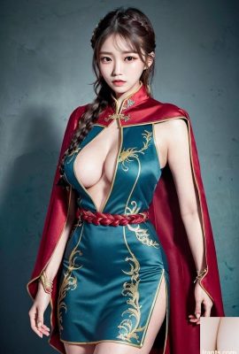 AI生成美女~AiMakeGirl-cape with a midi dress（斗篷搭配中長連衣裙）