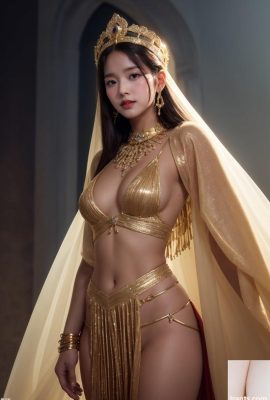 AI生成美女~AiMakeGirl-Golden エジプトの女神ドレス