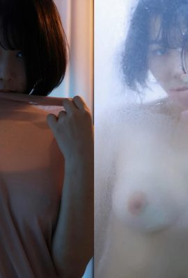 短髮萌妹居家浴室洗澡「濕身誘惑」白嫩美乳怦然心動 (34P)