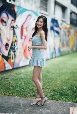 [美腿番外篇] 長腿美模 張筠 藍色短裙 高跟美腿 [53P]