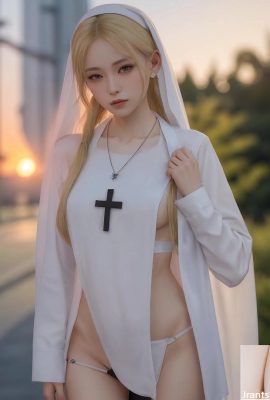 黃昏中的修女