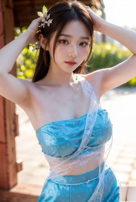 泰國藍色連衣裙